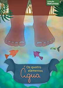 Capa do ebook mostra Caio com os pés mergulhados na água do rio.